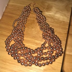 Bronze/rose gold Pearl swirl necklace